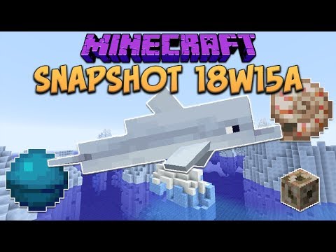 Minecraft 1 13 Snapshot 18w15a Dolphins New Biome Water Colors Heart Of The Sea Nautilus Shell Minecraft Videos