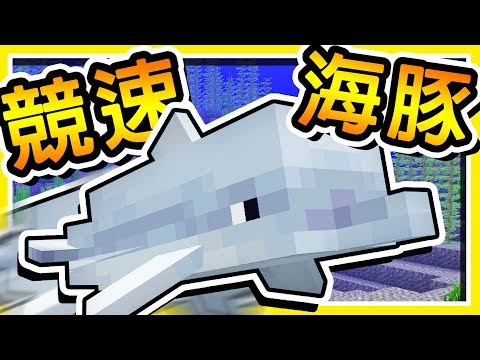 Minecraft 海豚競速 比賽 跳躍超高的の障礙物 1 13版 海洋更新 Mini Game Minecraft Videos