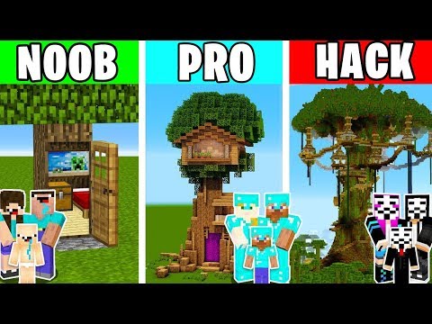 Minecraft Noob Vs Pro Vs Hacker Family Tree House Challenge In