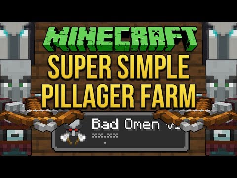 Minecraft 1 14 Super Simple Pillager Farm Bad Omen Farm Tutorial Minecraft Videos