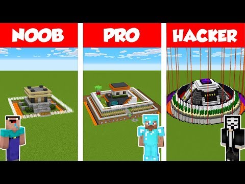Minecraft Noob Vs Pro Vs Hacker Safest House Build Challenge In