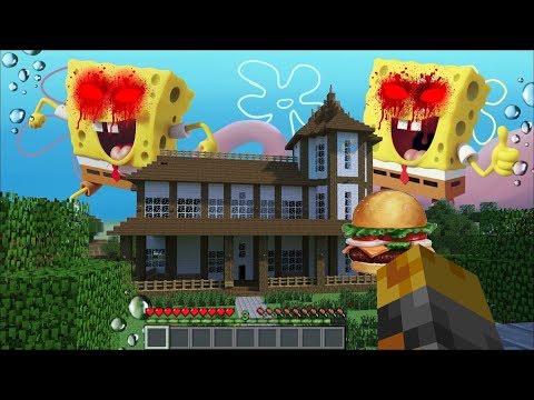 Giant Evil Spongebob Appear In Our House In Minecraft Survive