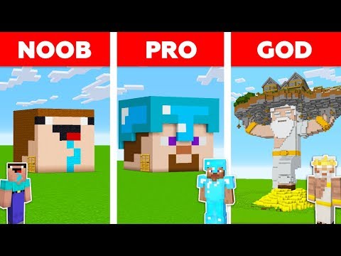 Minecraft Battle Noob Vs Pro Vs God Head Block House In